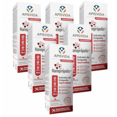 Imagem de 6x Nanoprópolis Extrato de Própolis Vermelho 20ml- Apis Vida