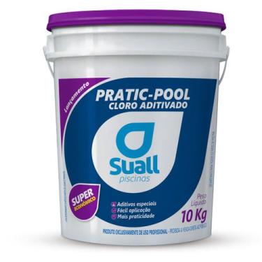 Imagem de Balde de Cloro Aditivado Multiação Pratic Pool 10Kg Suall Piscina