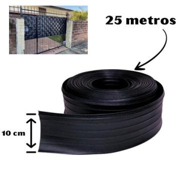 Imagem de Protetor Fechamento De Portão De Grade Limitador De Grama 25M Preto - 