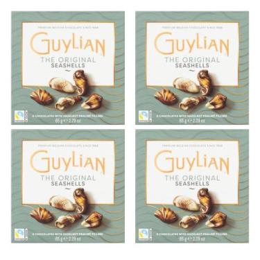 Imagem de Kit c/ 4 Caixas de Chocolate Belga Guylian Bombom Pralinê Original Cai
