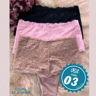 Imagem de Kit 3 calcinhas, cinta renda modeladora , comprime barriga , pós parto