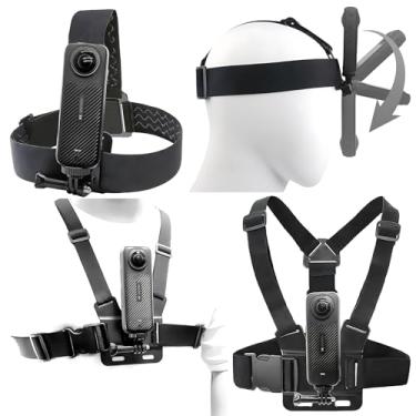 Imagem de Kit de alça para montagem no peito peitoral colete cabeça montagem kit para Insta 360 X5 X4 X3 X2 X ACE Pro ONE RS R GO 2 3, compatível com GoPro Hero 12 11 10 9 8 7 6 5 4 3+ Max, DJI Osmo Action 4 3