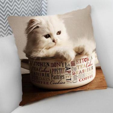 Imagem de Almofada Decorativa Cheia c/ Zíper 40x40 Gatos Cat Felino - Deluzz, Pe