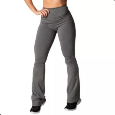 Imagem de Calça Flare Boca De Sino Bailarina Cintura Alta - Preta ou Cinza - Tch