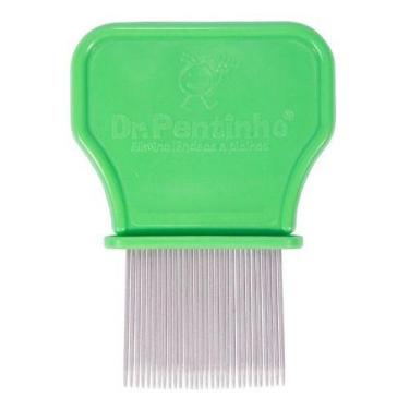 Imagem de Dr Pentinho Pente Fino De Aço Para Piolhos Com Limpador, Verde, Unisse