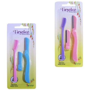 Imagem de Navalhete De Sobrancelha De Plastico Com Refil + Pente Colors Na Carte