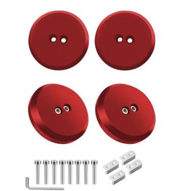 Imagem de Samman Billet Adaptador de Piso para Macaco de Piso, Premium Bolt on Jack Points Red Leave in Lift Pads Compatível com Porsche, 1997-2021 Corvette C5/ C6/C7/C8-4 (Vermelho)