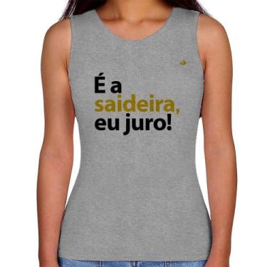 Imagem de Regata Feminina É a saideira, eu juro! - Foca na Moda, Cinza, G