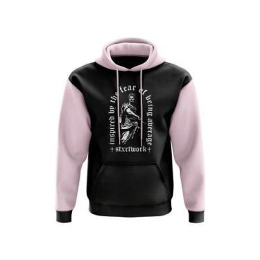 Imagem de Moletom Casaco Fear Aesthetic Blusa Canguru AL7 Store, Rosa bebê, M