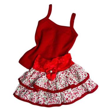 Imagem de Conjunto de blusa e Saia com babados coloridos para bebê - Divina Bele