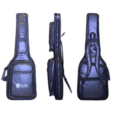 Imagem de Capa p/ guitarra premium couro "ams" preto - JPG