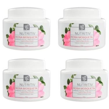 Imagem de CREME FACIAL PREVENTIVO ROSA MOSQUETA NUTRITIV 55g NATUFLORES KIT 4und