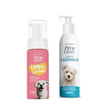 Imagem de Kit Limpa Carinha Limpa Lágrima Pet Clean Cachorro Gato