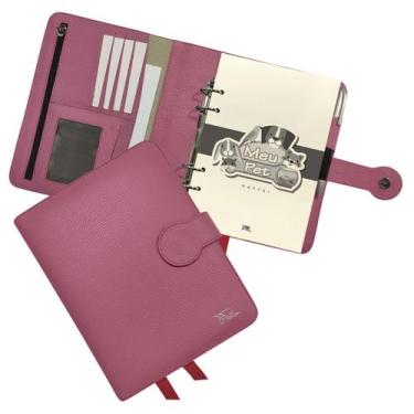 Imagem de Agenda Meu Pet Couro 167-R Personalizada Raffai Couros, Rosa Pink