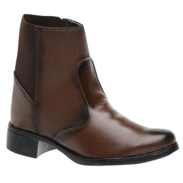 Imagem de Coturno Feminino Chelsea Cano Médio Leve Solado Com Salto Baixo Confor