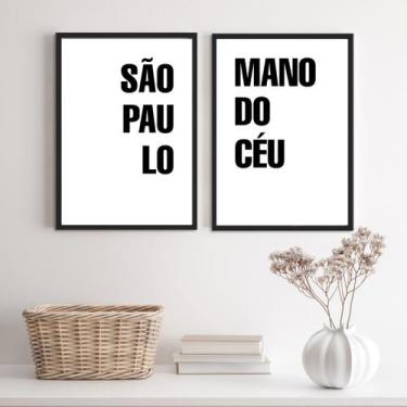 Imagem de Kit 2 Quadros São Paulo ManoDoCéu 24x18cm - com vidro - Quadros On-lin