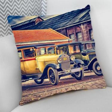 Imagem de Almofada Decorativa Cheia c/ Zíper 40x40 Carros Motos Duas Quatro Roda