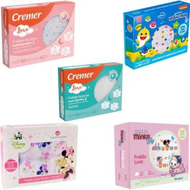 Imagem de Kit 25 Fraldas De Pano Estampadas Grande De Bebe 70x70cm - Dugu, Femin