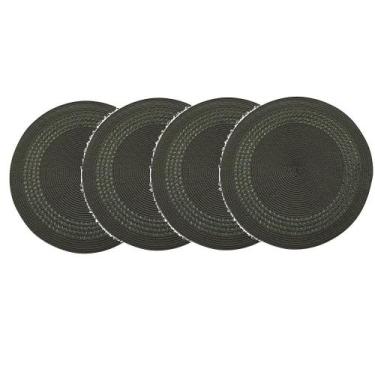 Imagem de Jogo americano redondo entrelaçado - 4 unidades - Musgo - Copa & Cia