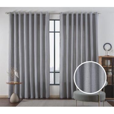 Imagem de Cortina Tecido Linho 6,00M De Largura X 2,30M De Altura Grafite Para S