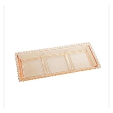 Imagem de Petisqueira Cristal C/3 Divisões Pearl Âmbar 30x13x3cm - Wolff