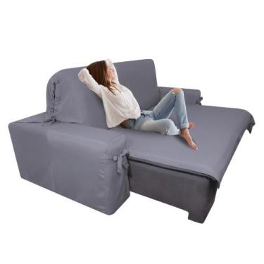 Imagem de Capa pra Sofá Retrátil e Reclinável de até 3,25m em Brim Sarja com Laç