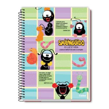 Imagem de Caderno Smilingüido Espiral Capa Dura 1 Matéria 80F Escolar, Lilás