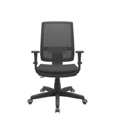 Imagem de Cadeira presidente brizza tela back system preta - Plaxmetal