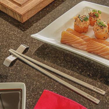 Imagem de Par de Hashi em Aço Inox - Premium Full - Comida Japonesa - Maxx Diamo
