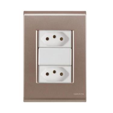 Imagem de Tomada dupla 20a liz ouro velho tramontina - 100022