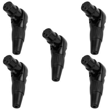 Imagem de Kit C/ 5 Conectores Xlr Fêmea 90 Graus Mak Pro Mk-Xlr-Fsl