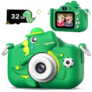 Imagem de Câmera infantil Cimizi Dinosaur com capa protetora, cartão SD de 32 GB