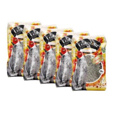 Imagem de Kit Areia Sanitária Higiênica Gatozim Lavanda 4kg com 5un Tezopet