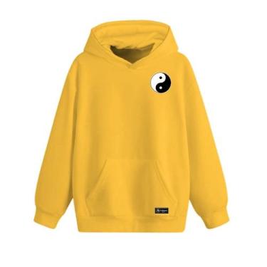 Imagem de Blusão Moletom Canguru Yin Yang Infantil Personalizado com Capuz e Bol