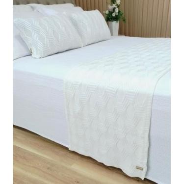 Imagem de Manta Peseira Tricot Cama King 260x60cm +2 Capa de Almofada N1 - USUFR