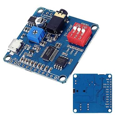 Imagem de DEVMO Módulo de reprodução de voz, leitor de música, prompts de voz, dispositivo de transmissão de voz, amplificador de gatilho MP3 Classe D 5W 64 MBit Flash compatível com Ar-duino