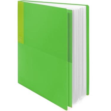 Imagem de Kokuyo Fichário de 40 bolsos com mangas de plástico 23 x 30 cm (verde claro), pasta de portfólio de arte A4 com protetores de folha transparentes. 80 páginas de livro de apresentação Importado do