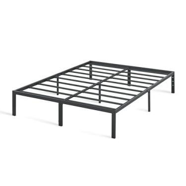 Imagem de PrimaSleep Plataforma 14" Dura Metal Steel Slate Bed Frame/Noise Free, Full, Preto