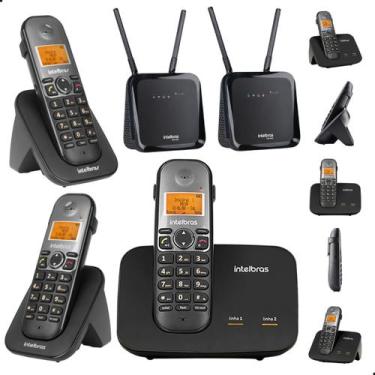 Imagem de Kit Combo Mini Central PABX Telefone Sem Fio TS 5150 com 2 Ramal Intel