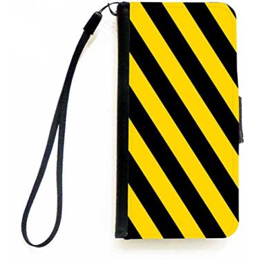 Imagem de Rikki Knight Capa carteira flip preta amarela perigo com aba magnética para Apple iPhone 5c