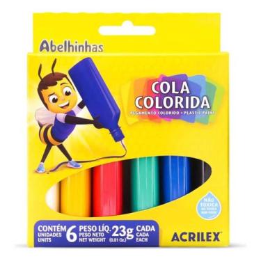 Imagem de Cola Colorida 6 Cores 23g Acrilex