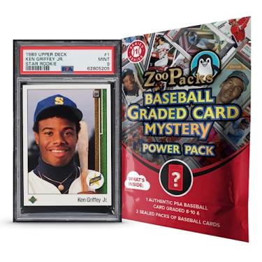 Imagem de Ken Griffey Jr. PSA Graded Card Mystery Power Pack - 1 PSA Ken Griffey Jr. Card and 2 Packs of Cards Per Pack - Amazon Exclusive