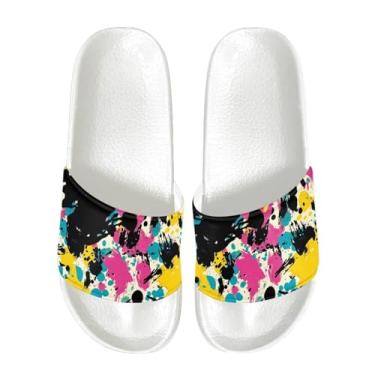 Imagem de GOSTONG Sandálias deslizantes femininas confortáveis para casa de verão chinelos leves sem cadarço casuais bico aberto praia spa chinelos tamanho 6-13,5, Grafite, 39