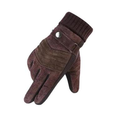 Imagem de Luvas de Couro Masculinas para Inverno - Com Tela Touchscreen, À Prova