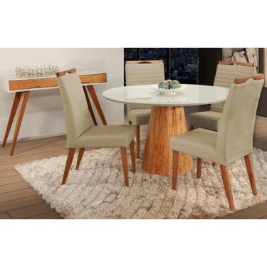 Imagem de Mesa de jantar + 4 Cadeiras Itália tampo 120cm capuccino - Gran Decore