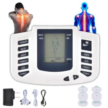 Imagem de Aparelho Massageador Fisioterapia com Eletrodos Portátil - Alívio de Dores e Tensão Muscular, TENS e Acupuntura - Acompanha 4 Eletrodos