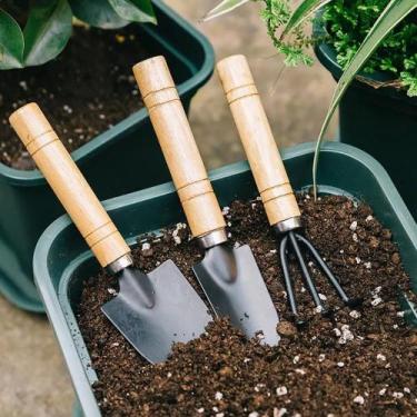 Imagem de Kit De Jardinagem Ferramentas Horta Vaso Pazinha Ancinho 3pç - Garden 