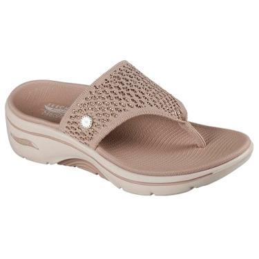 Imagem de Skechers Chinelo feminino cunha 3pt, Cinzento-acastan, 40