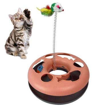 Imagem de Brinquedo de Gato Pet Bola Guizo Ratinho Mola Animal de Estimaçao Brin