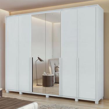 Imagem de Guarda-roupa 6 Portas 6 Gavetas 100% Mdf Imperatore com Espelho e com Pés